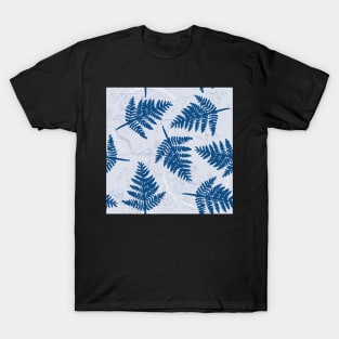 fern leaves classic blue, light version T-Shirt